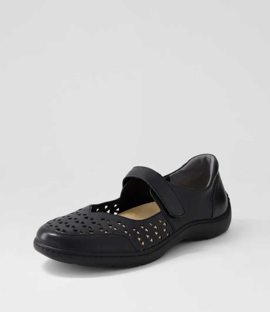 Wardela Xf Black Leather Flat Shoes