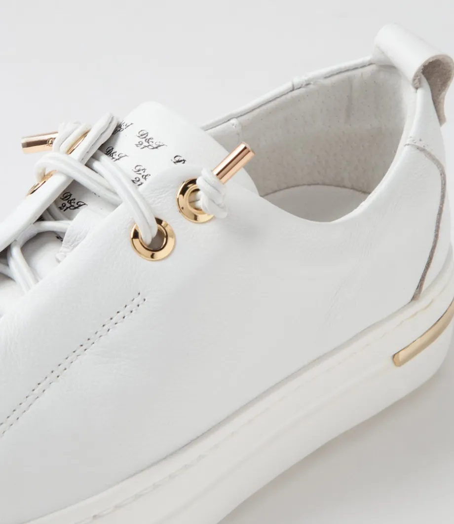 Wattel White Leather Sneakers