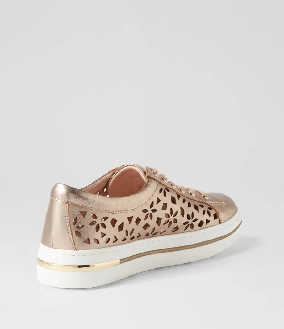 Wim Champagne White Leather Sneakers
