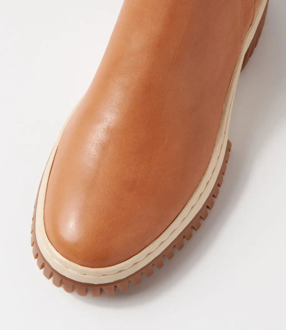 Yeliza Tan Vanilla Gum Sole Leather Ankle Boots