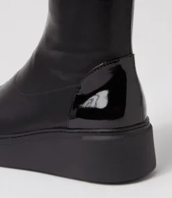 Yiggy Black Patent Stretch Calf Boots
