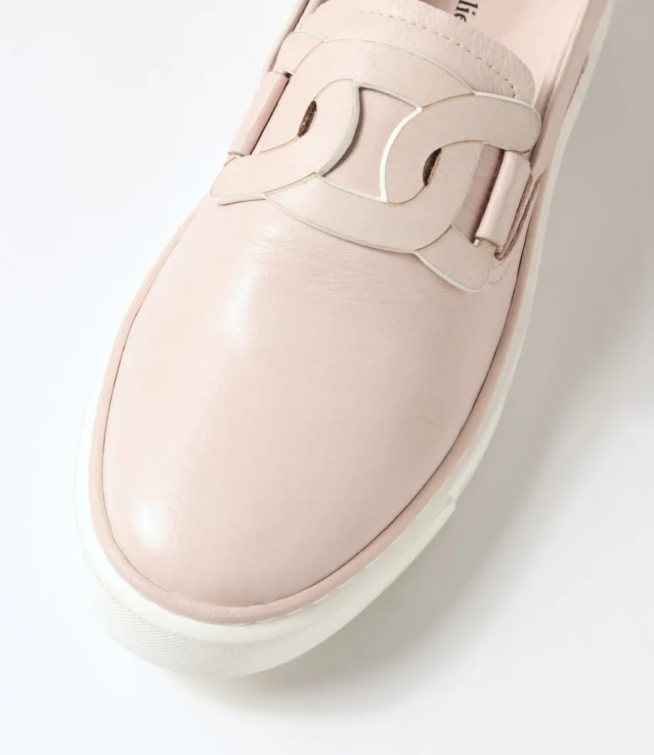 Yinnit Dusty Pink White Leather Sneakers