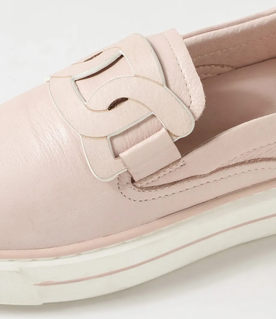 Yinnit Dusty Pink White Leather Sneakers