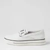 Yinnit White Black Leather Sneakers