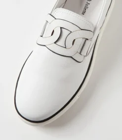 Yinnit White Black Leather Sneakers