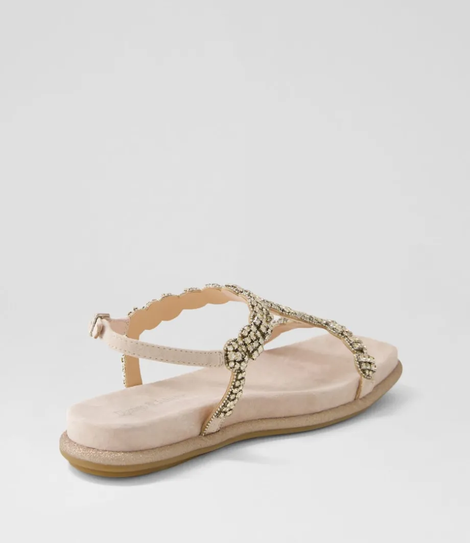Yori Nude Suede Jewels Sandals