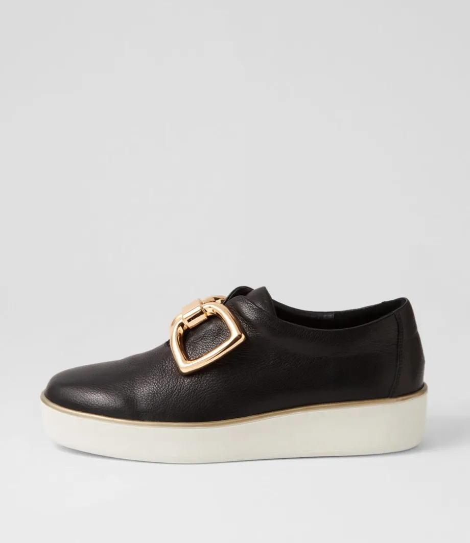 Zeki W Black White Leather Sneakers