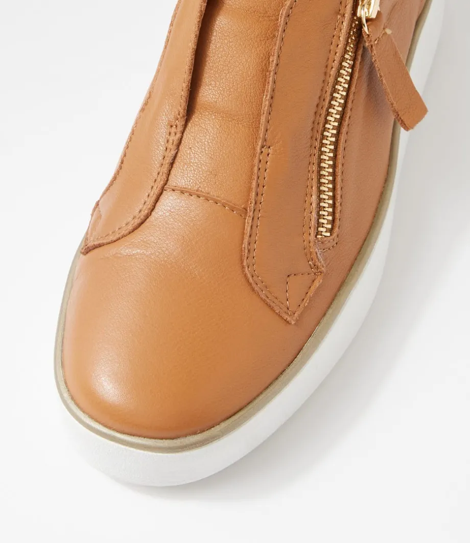 Zikta W Dark Tan White Leather Sneakers