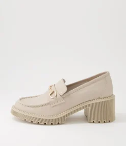 Zoey Almond Leather Heels